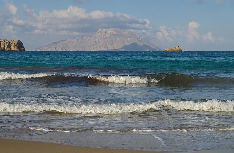 Pigadia Bay and the coast beside Alimounda Mare Hotel on Karpathos