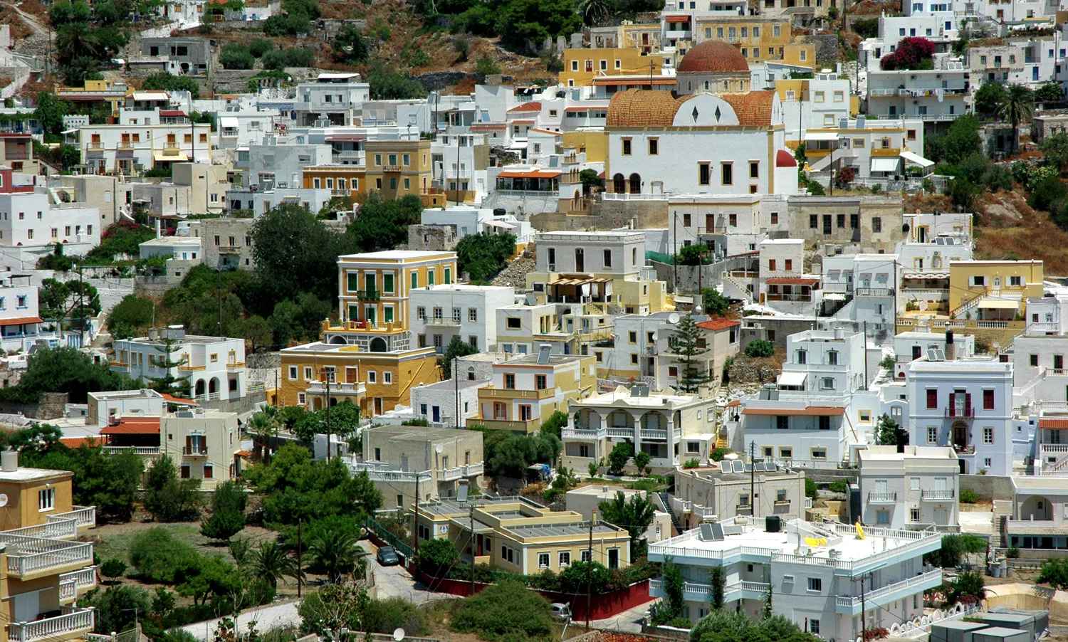 Travel view of Agia Marina, Leros, Greece
