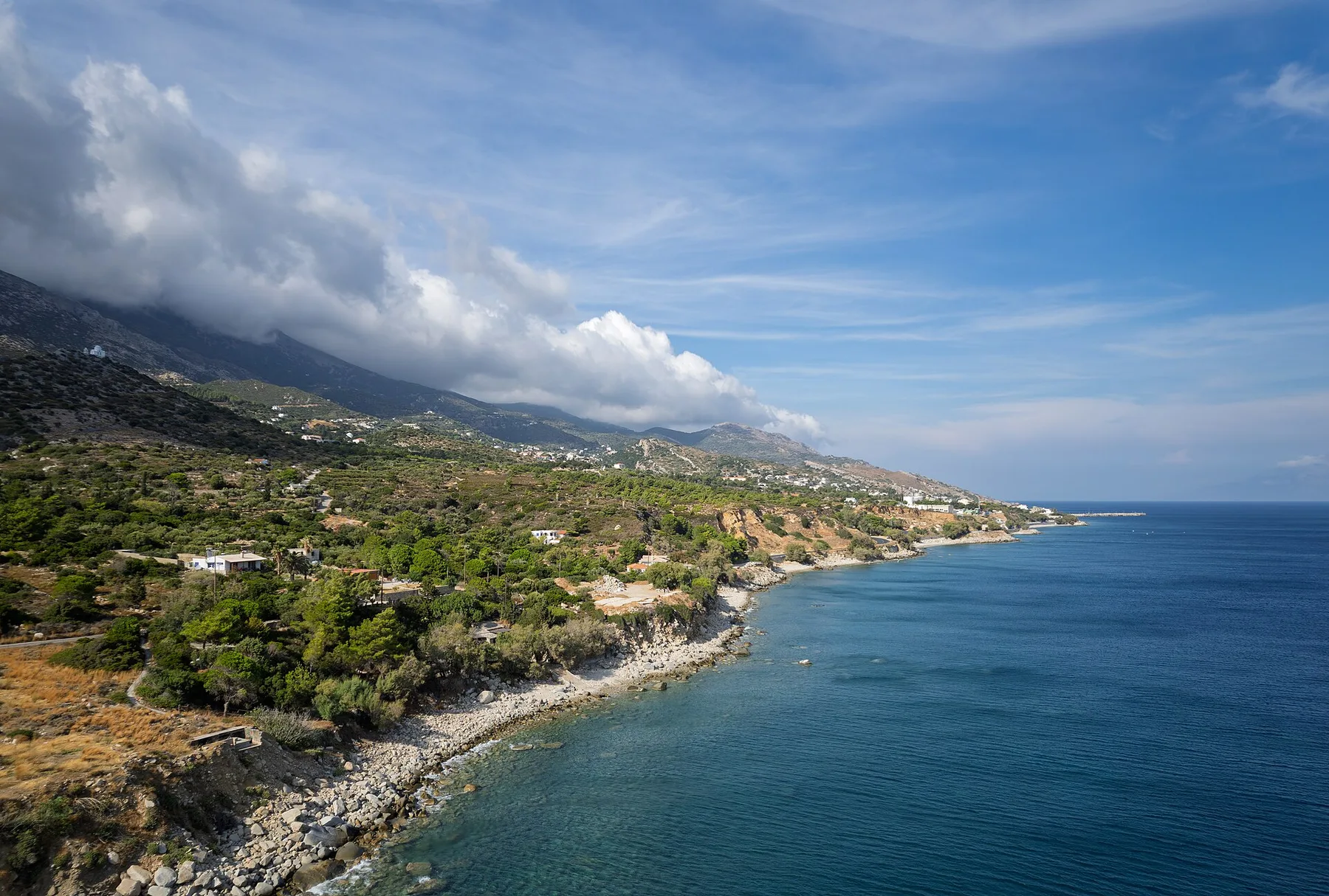 Travel view of Agios Kirykos, Greece