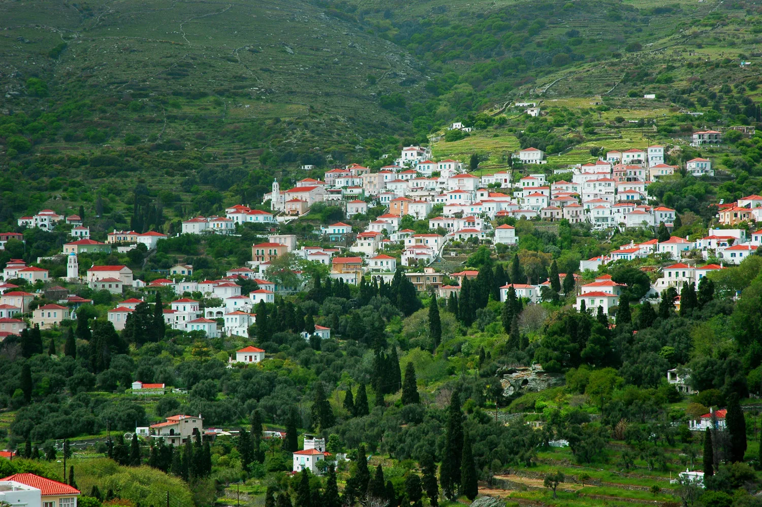 Travel view of Andros, Greece