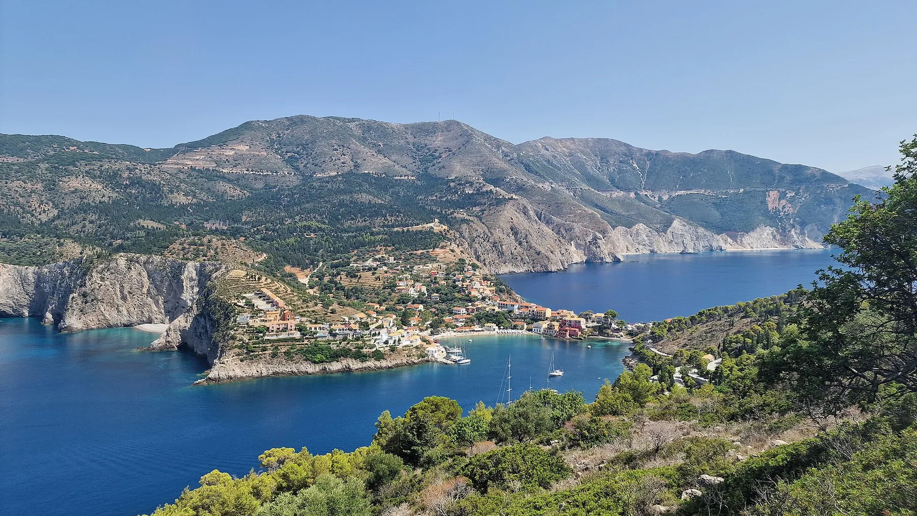 Travel view of Assos, Kefalonia, Greece