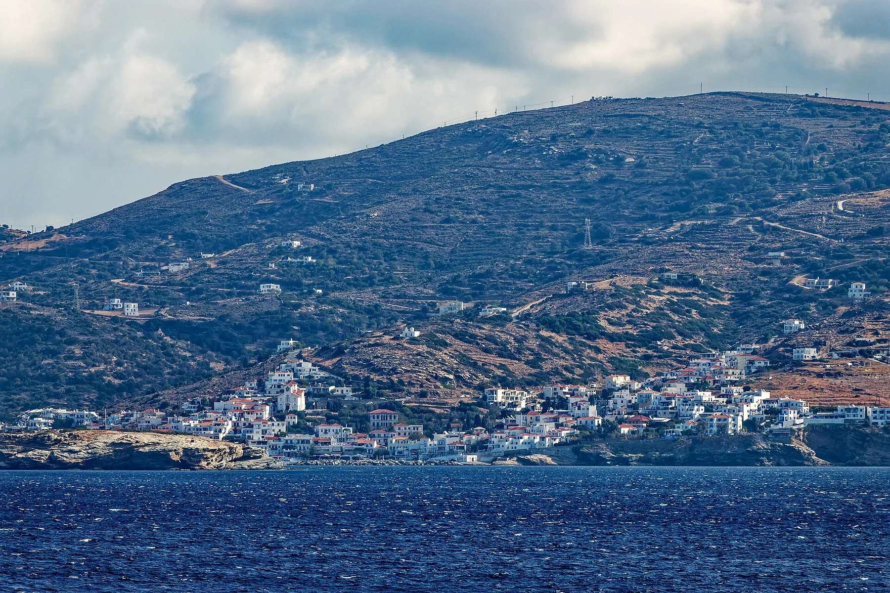 Travel view of Batsi, Greece