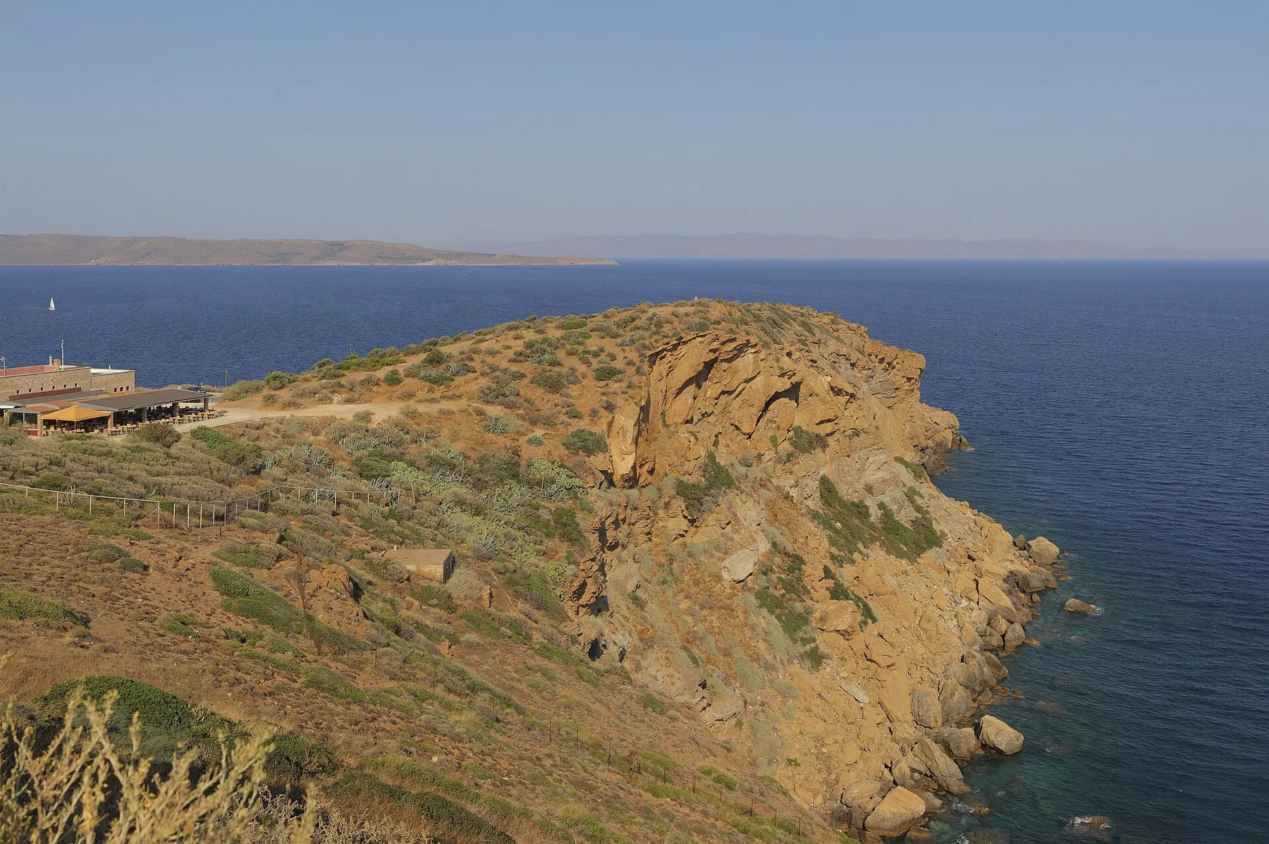 Travel view of Cape Sounion, Greece
