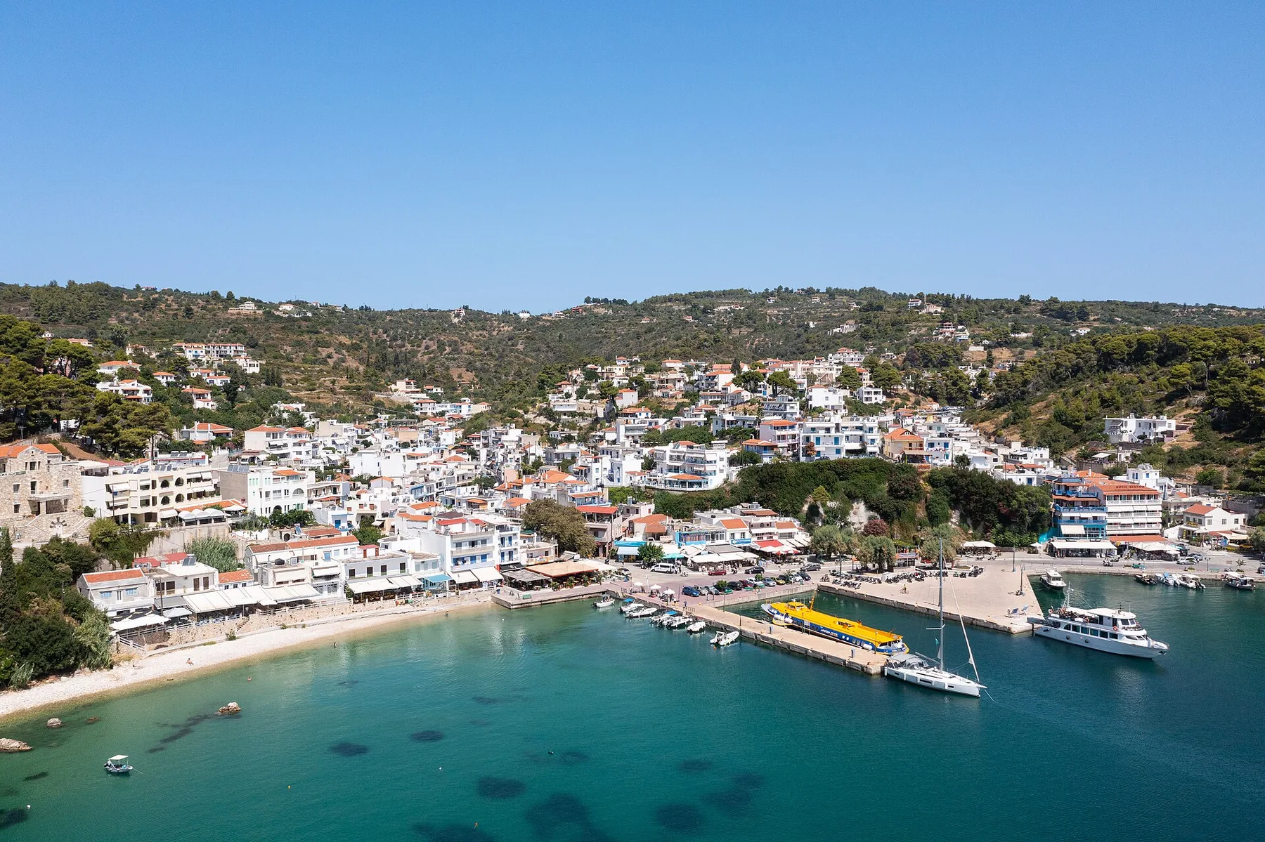 Travel view of Chora, Alonnisos, Greece