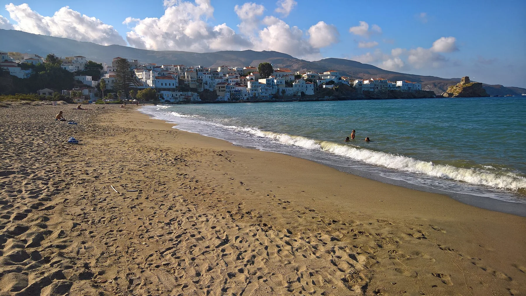 Travel view of Chora, Andros, Greece