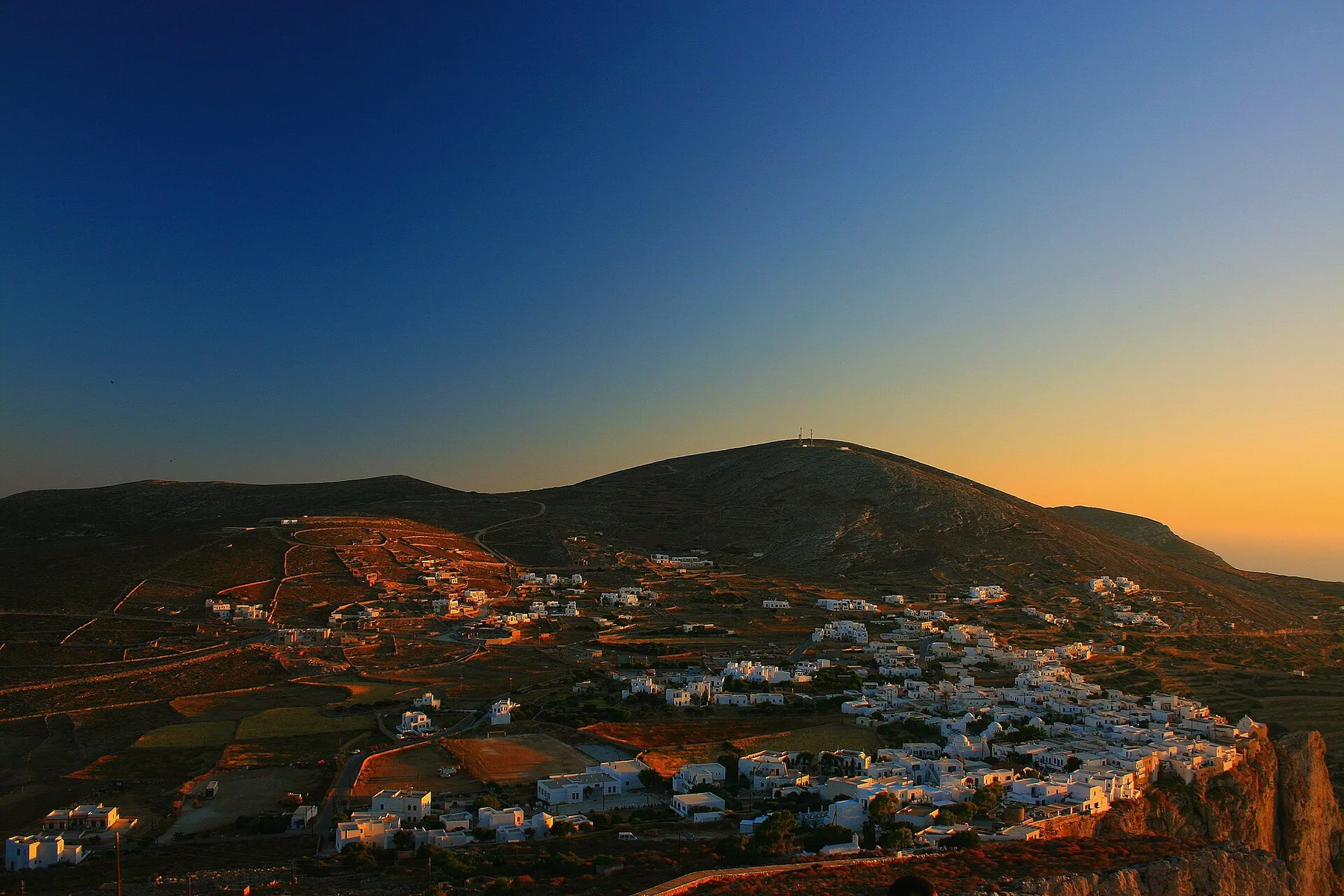 Travel view of Chora, Folegandros, Greece