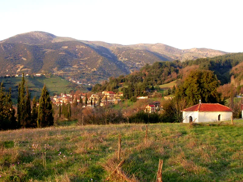 Travel view of Goumenissa, Greece