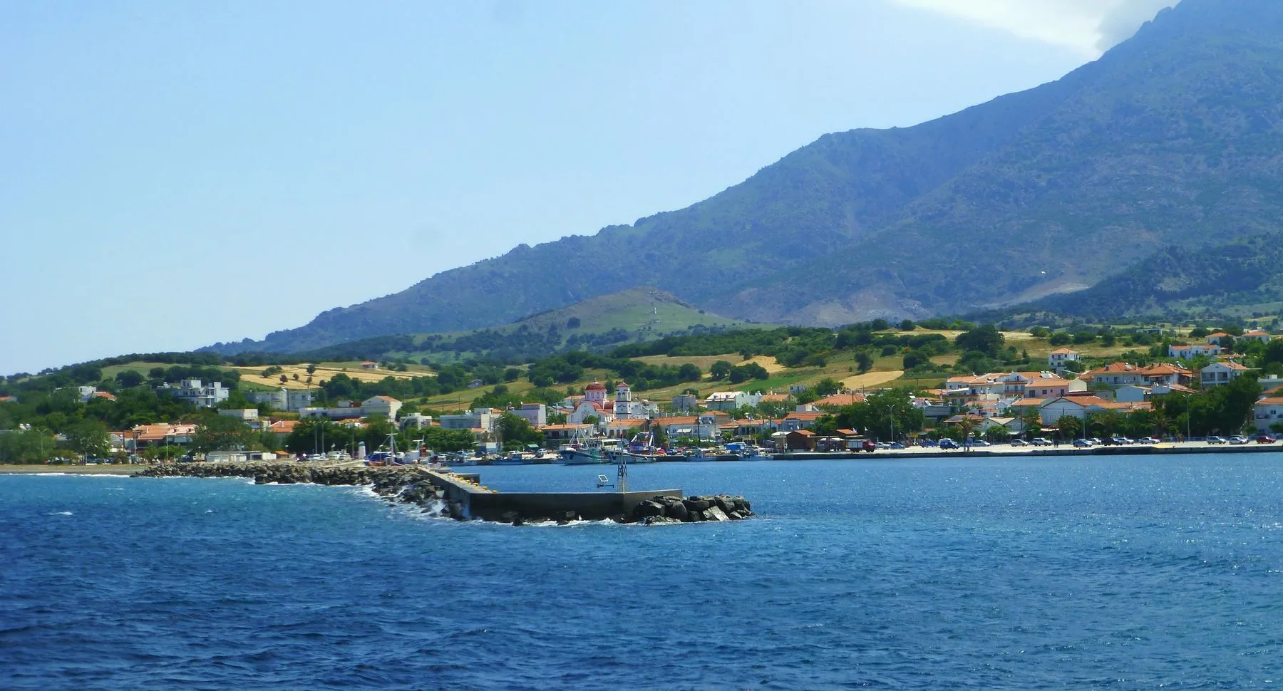 Travel view of Kamariotissa, Greece