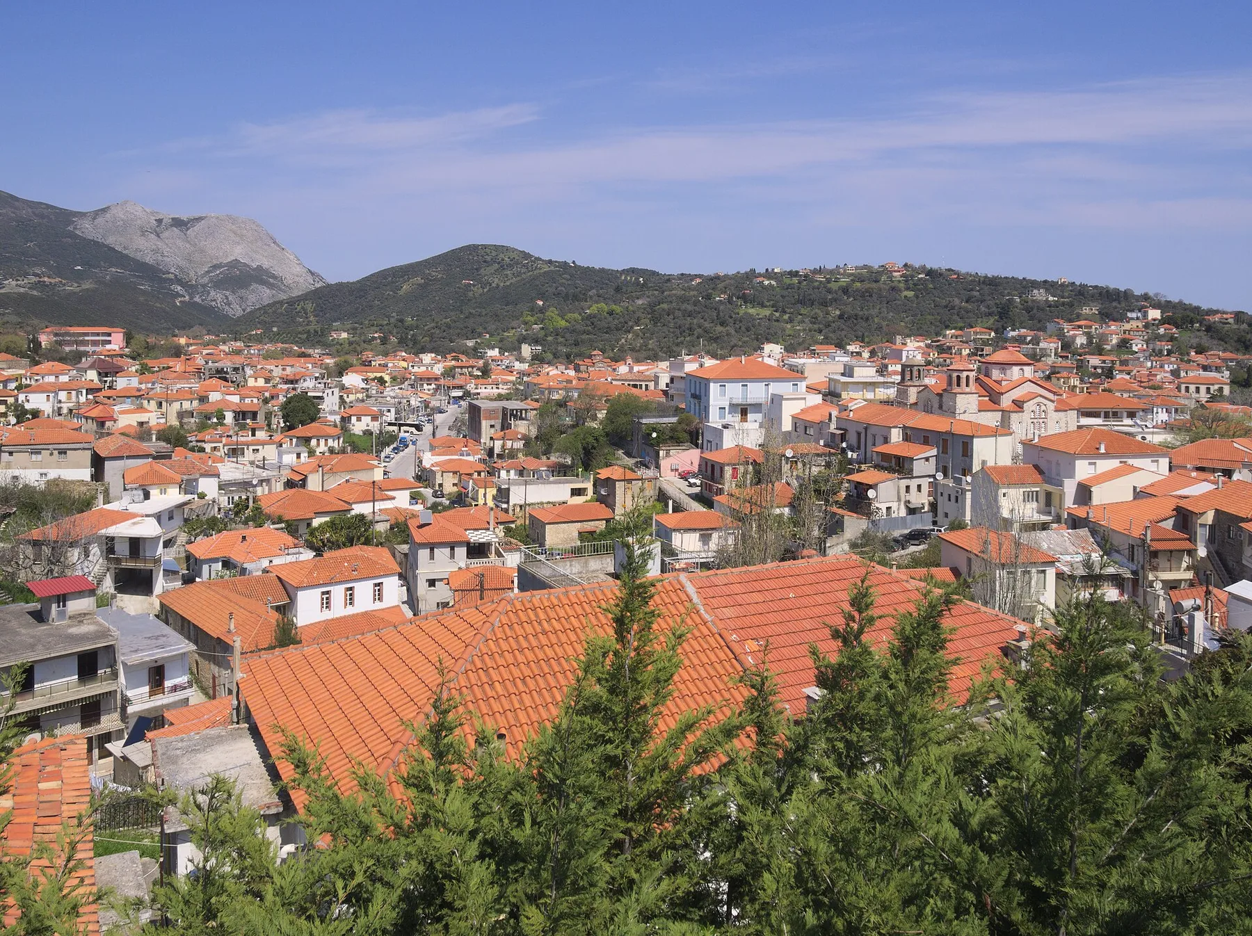 Travel view of Kymi, Greece