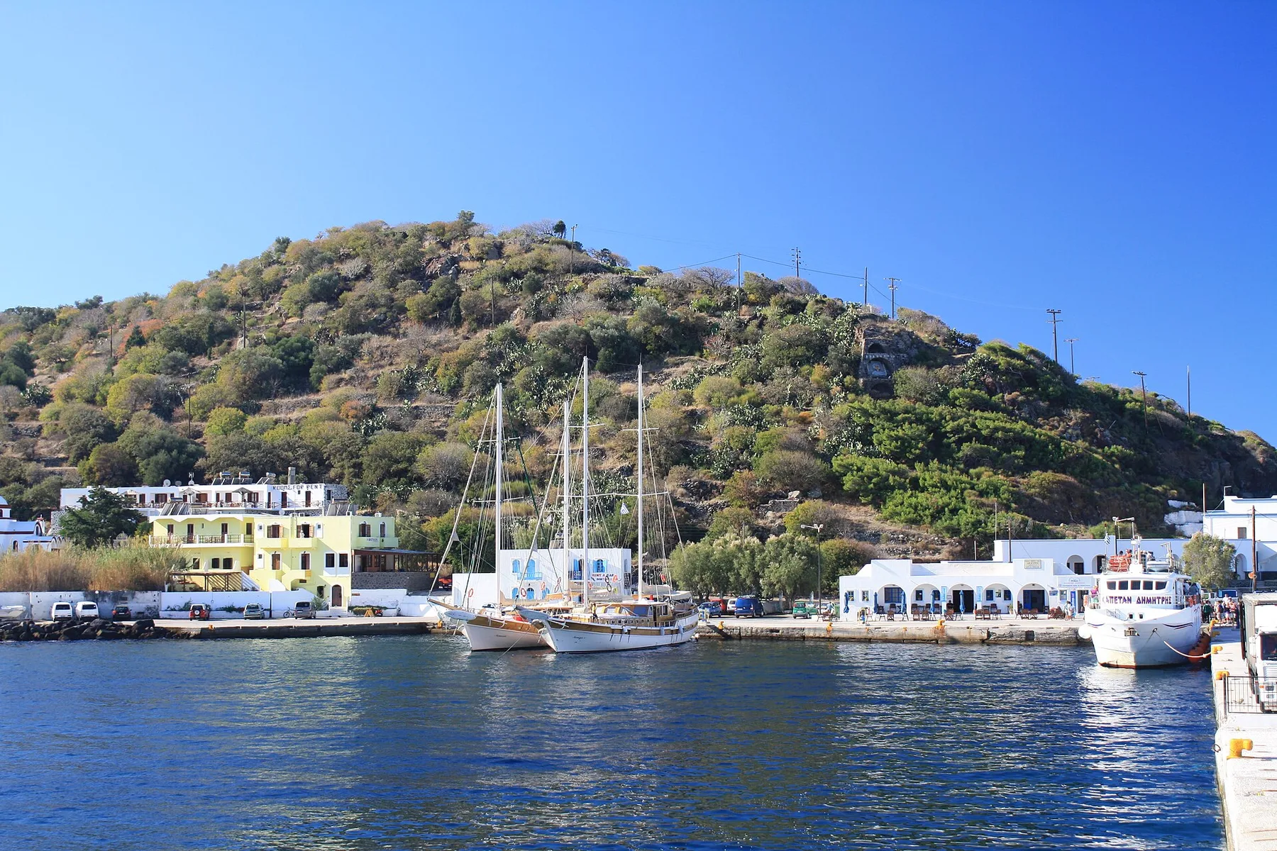 Travel view of Mandraki, Nisyros, Greece