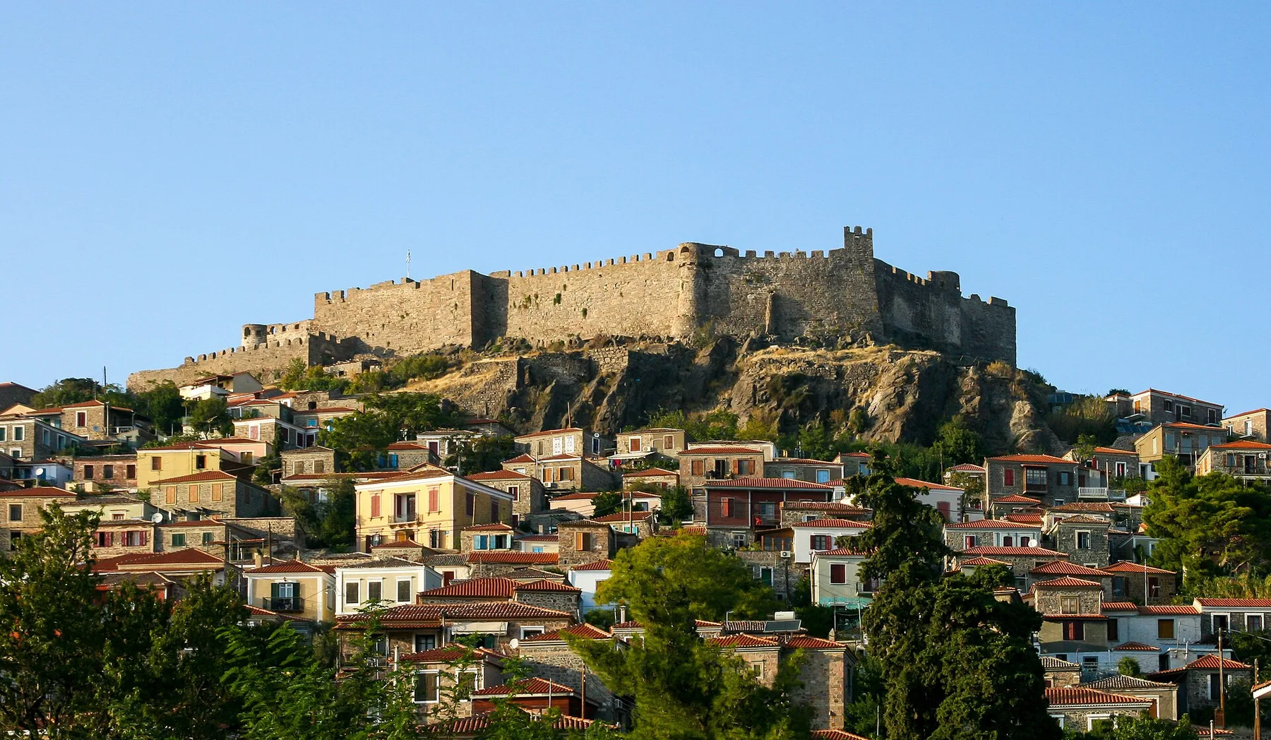 Travel view of Molyvos, Greece
