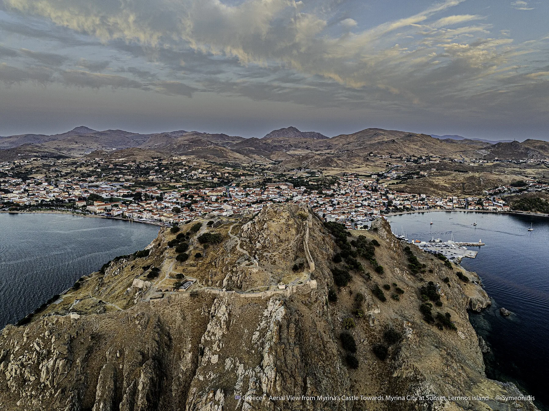 Travel view of Myrina, Greece