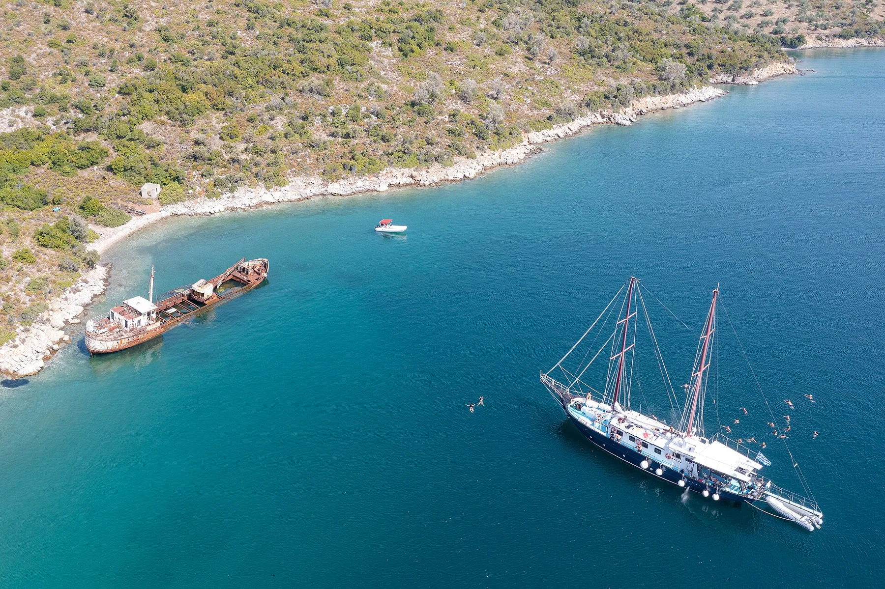 Travel view of Peristera, Greece