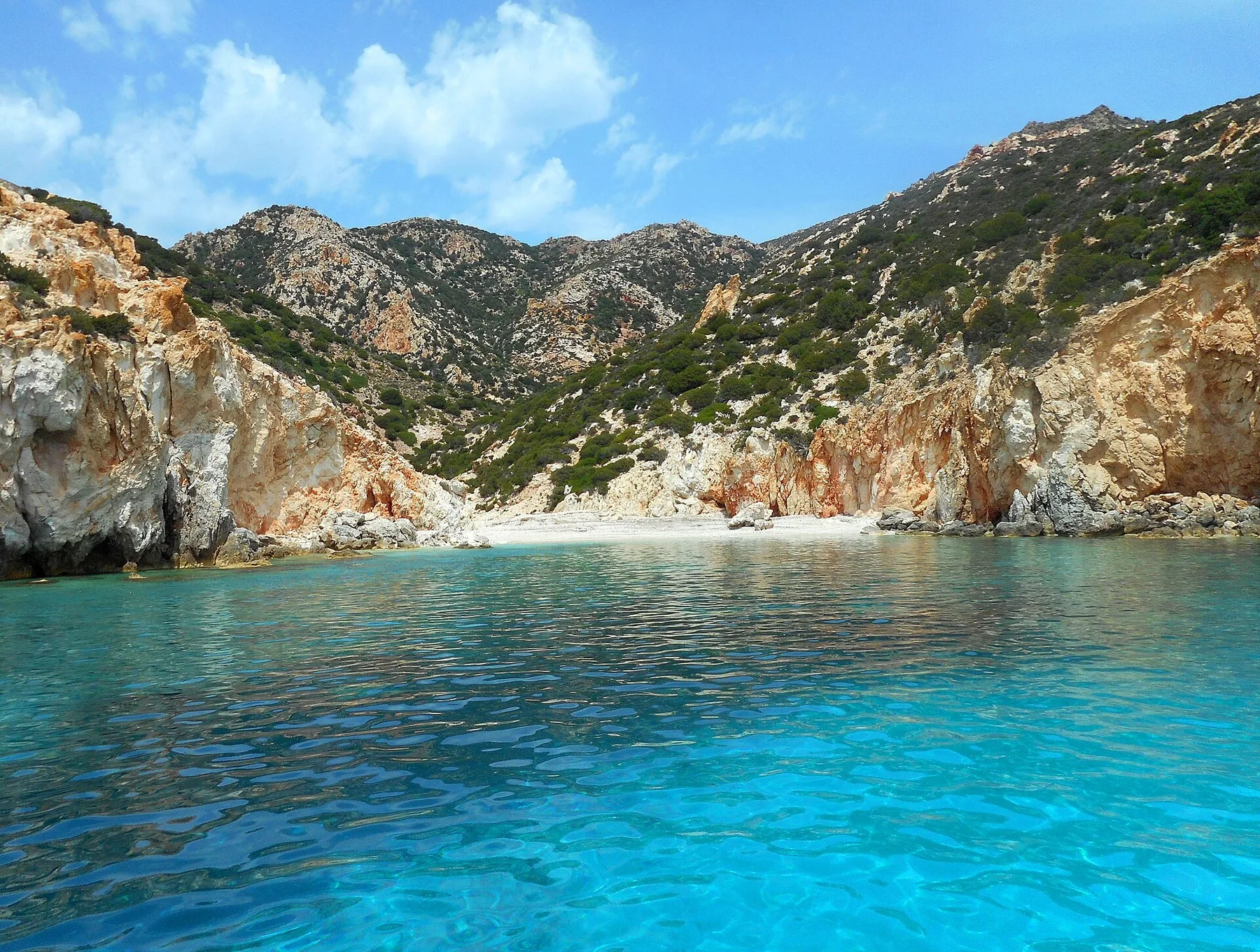 Travel view of Polyaigos, Greece