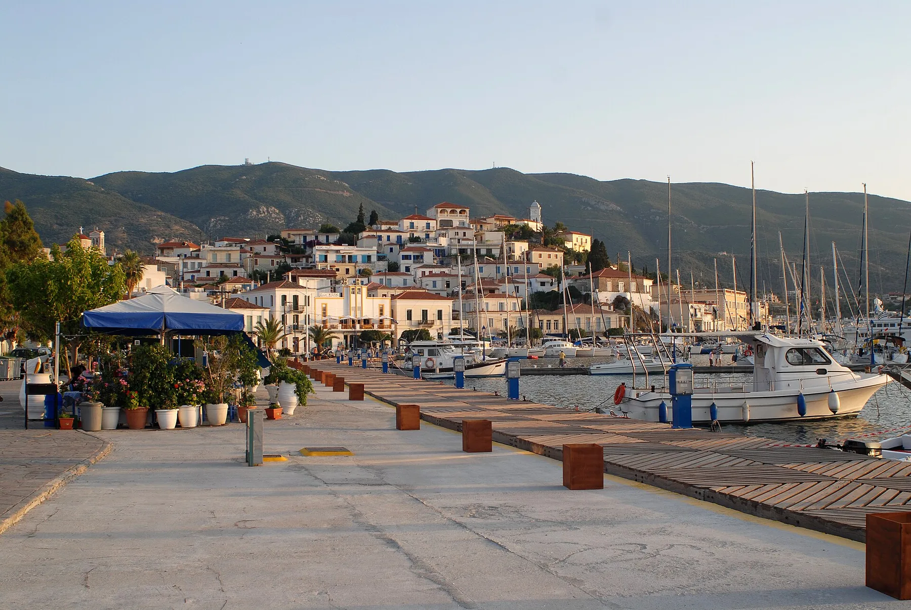 Travel view of Poros Town, Greece