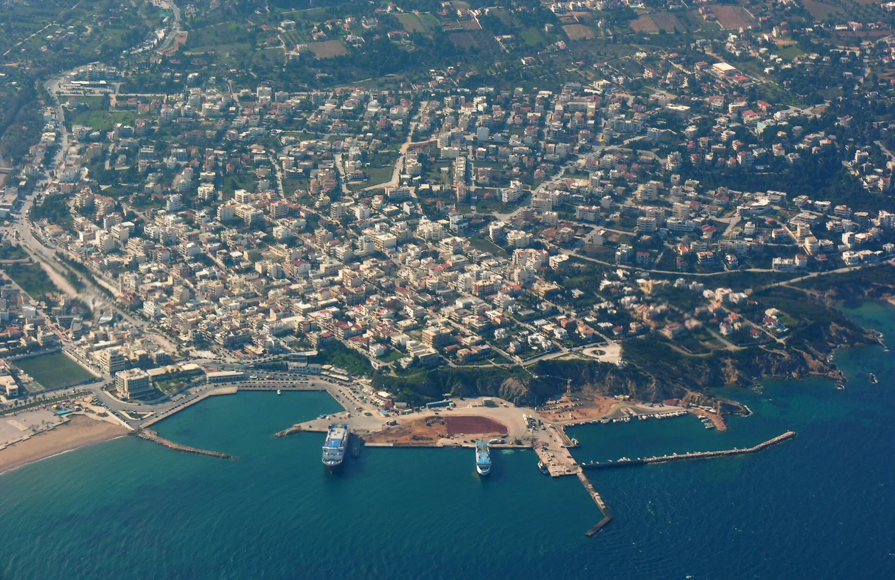 Travel view of Rafina, Greece