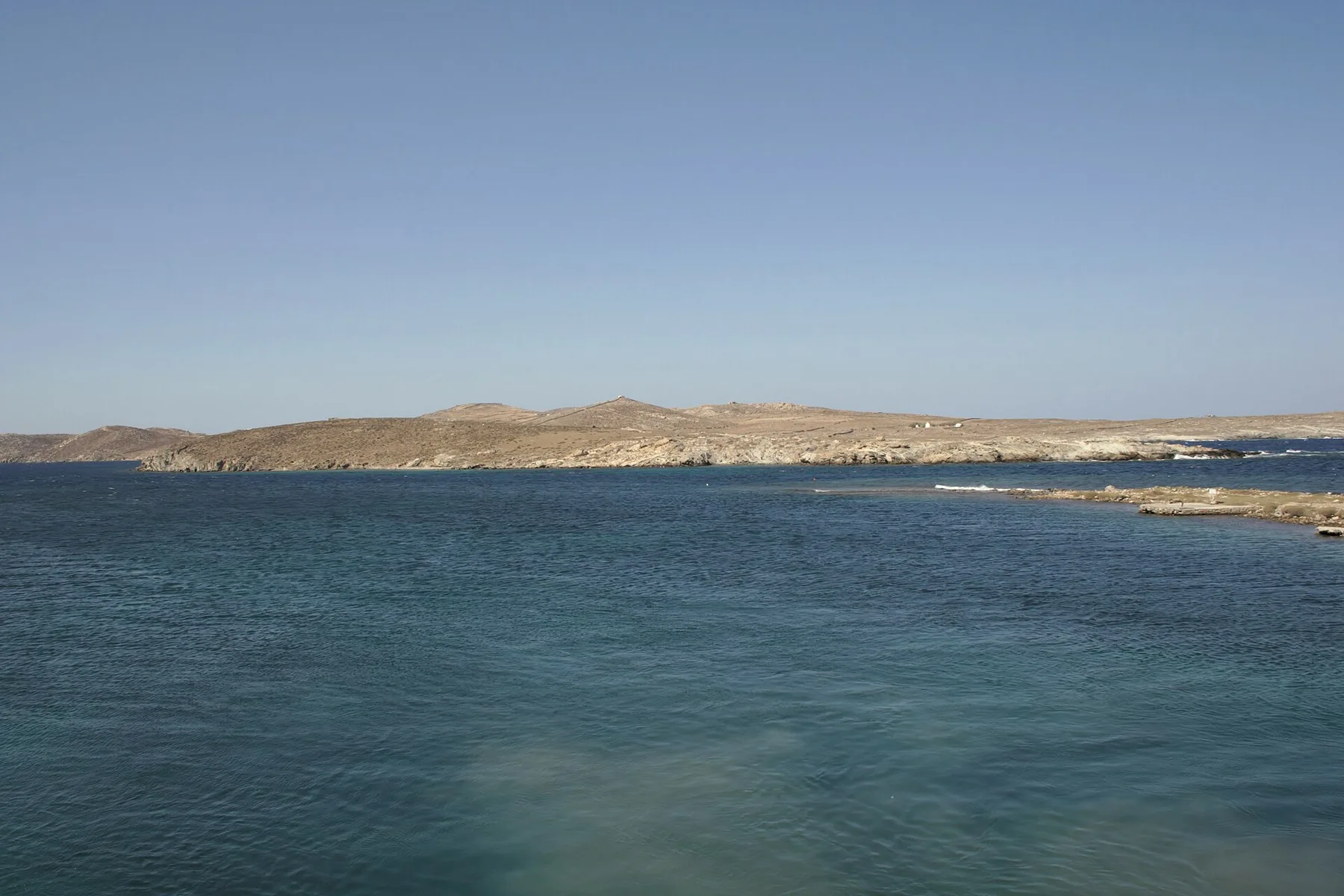 Travel view of Rineia, Greece