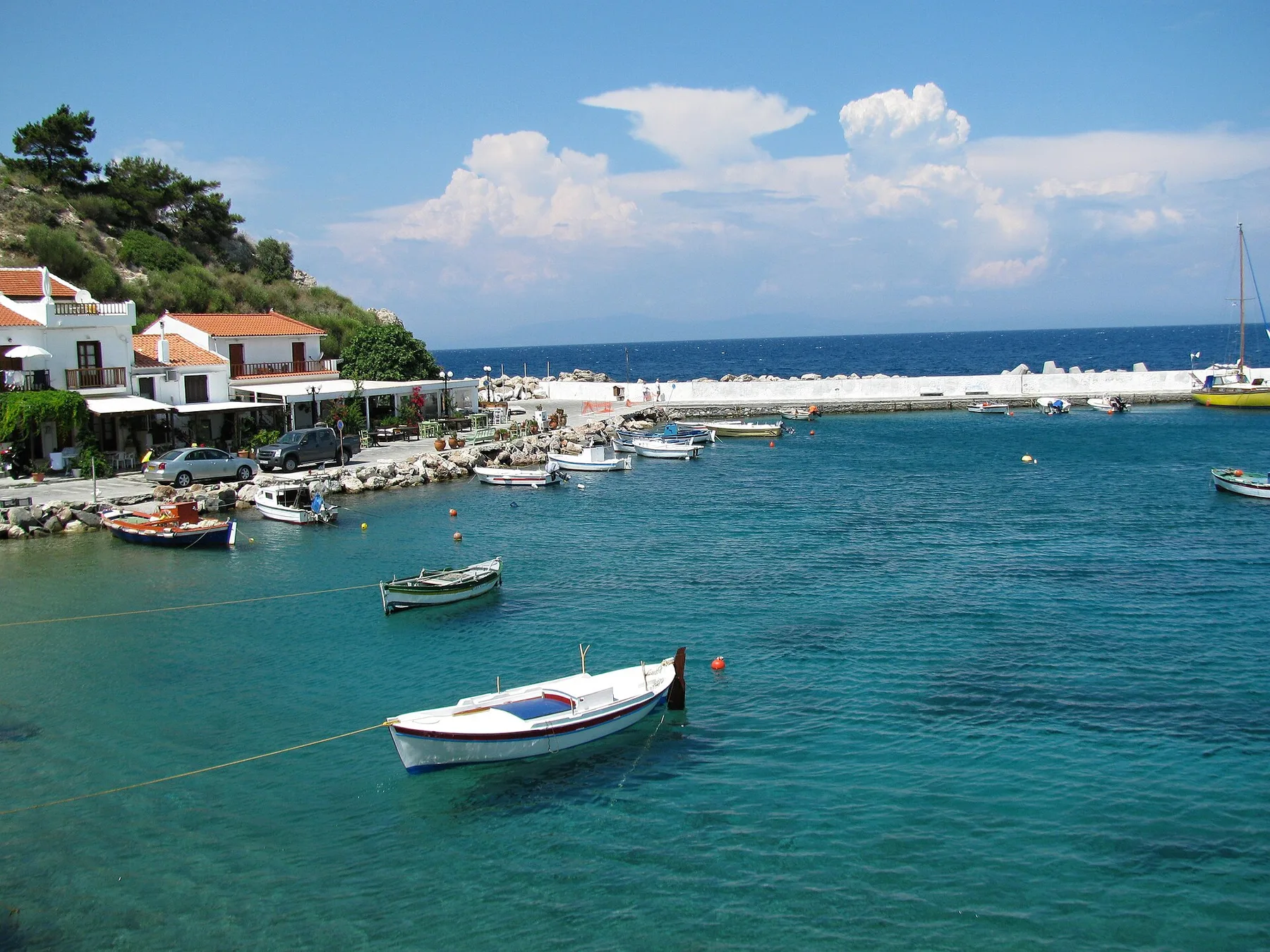 Travel view of Samos, Greece