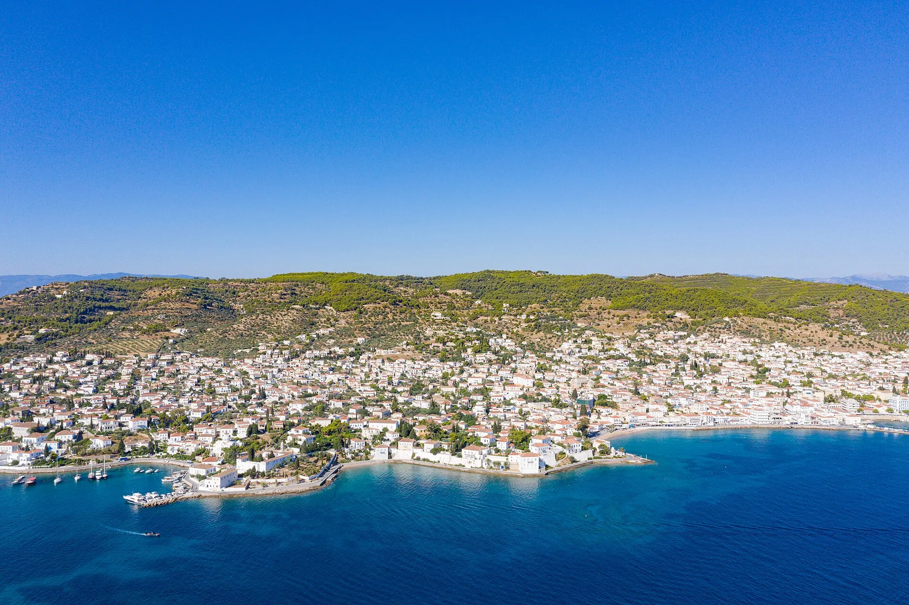 Travel view of Spetses Town, Greece