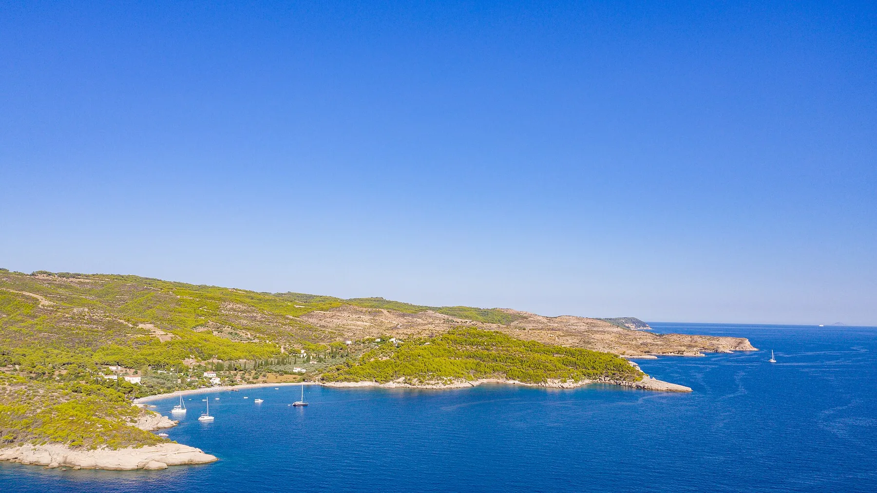 Travel view of Spetses, Greece