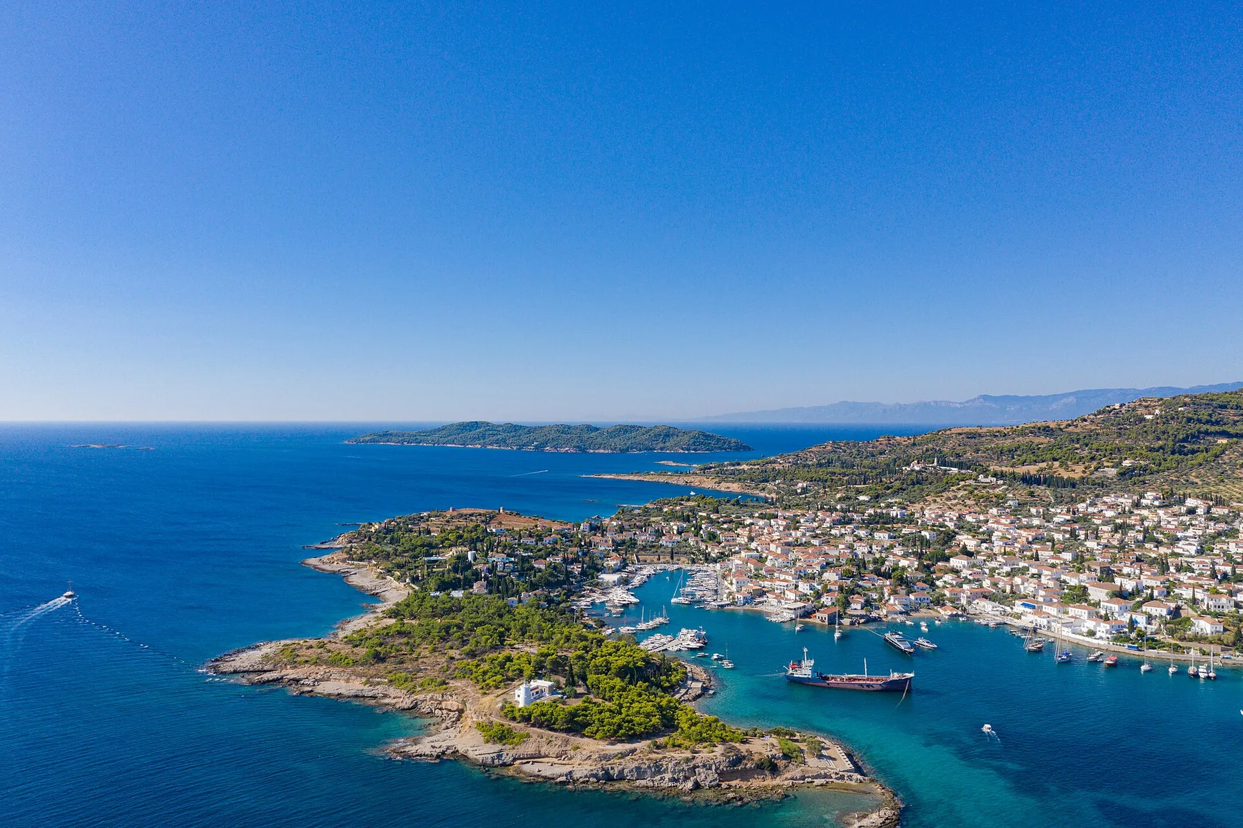 Travel view of Spetsopoula, Greece