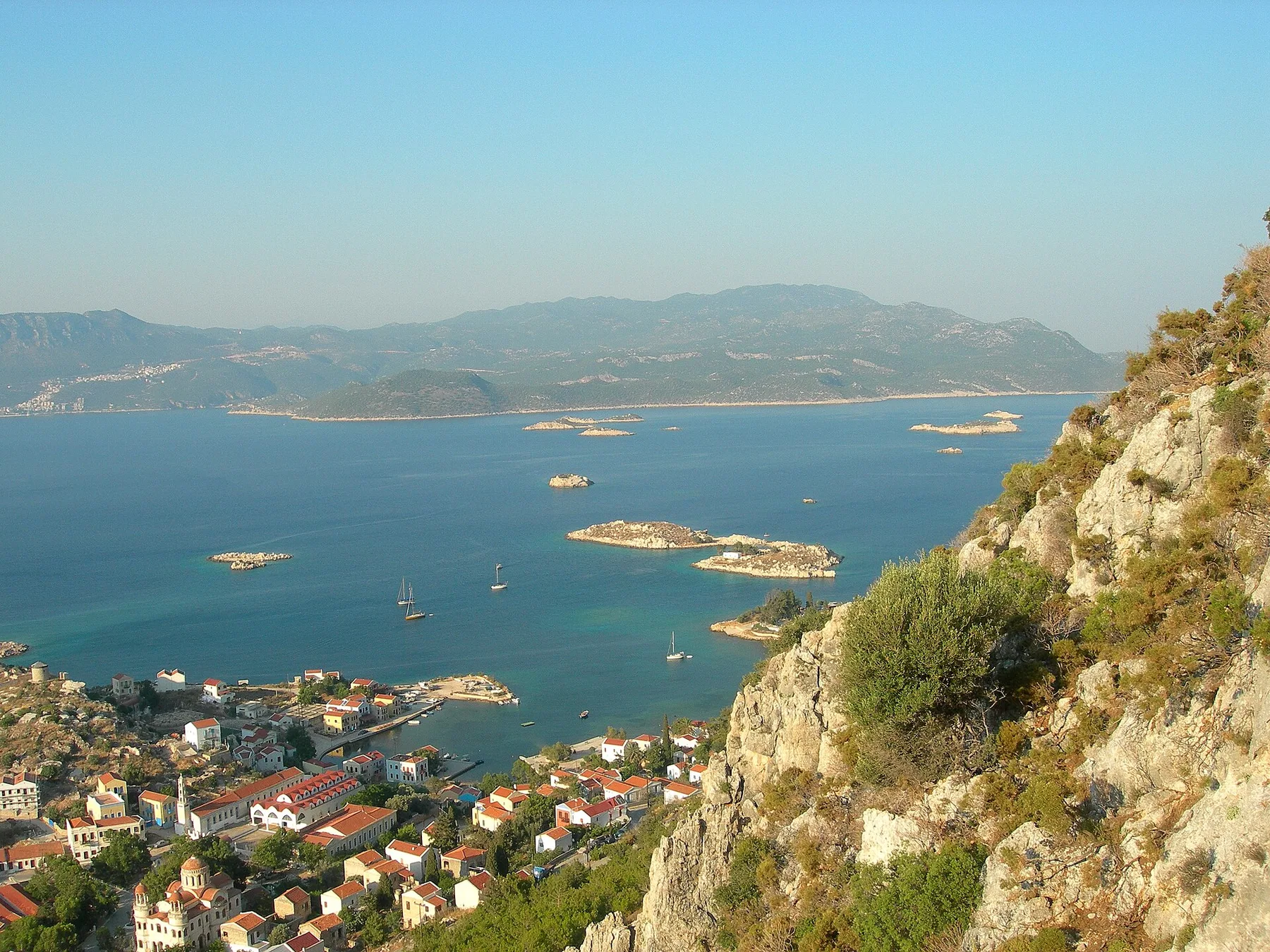 Travel view of Strongyli, Megisti, Greece