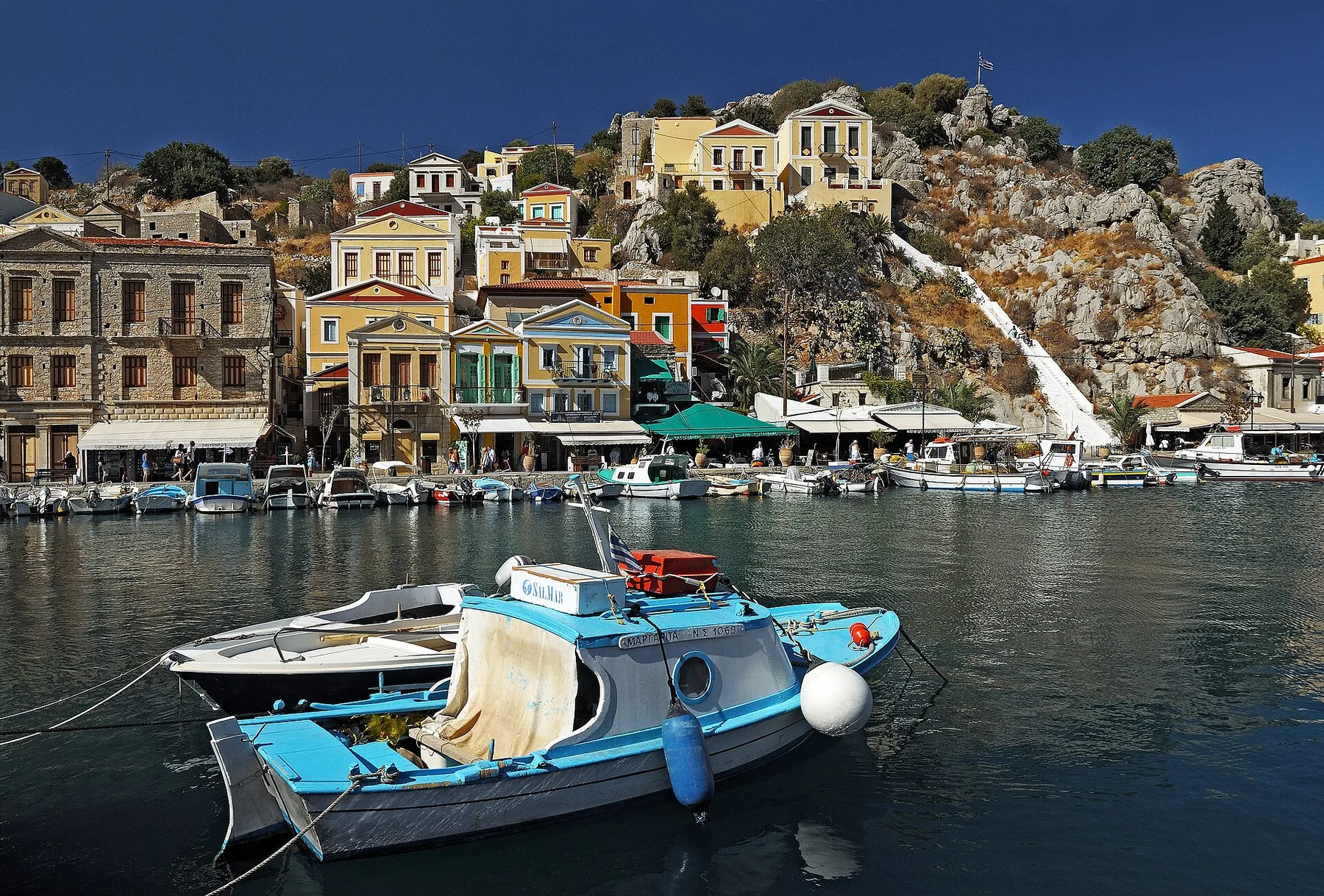 Travel view of Symi Town, Greece