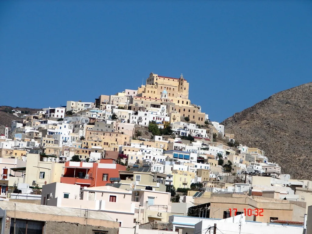 Travel view of Syros, Greece