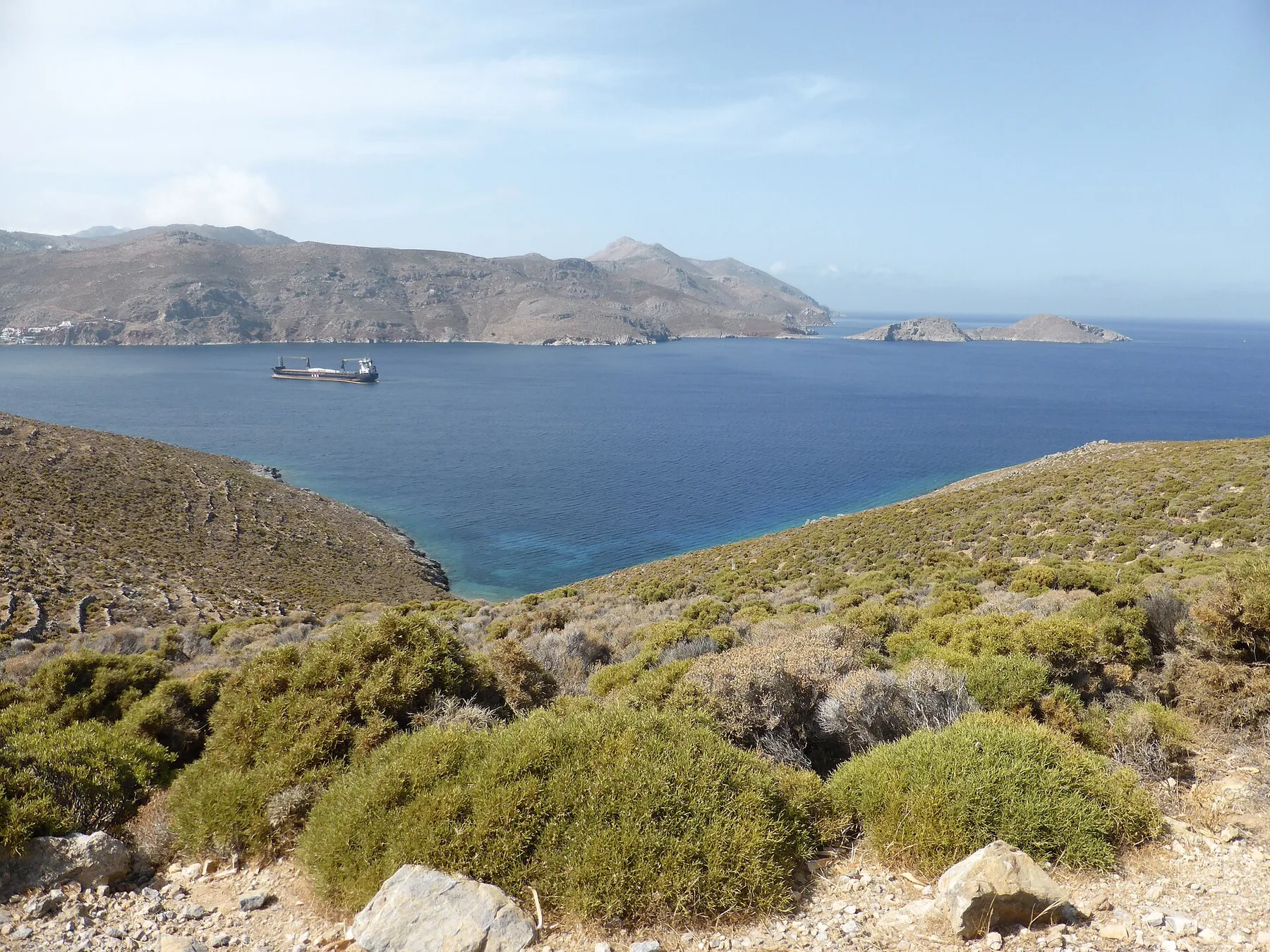 Travel view of Tilos, Greece