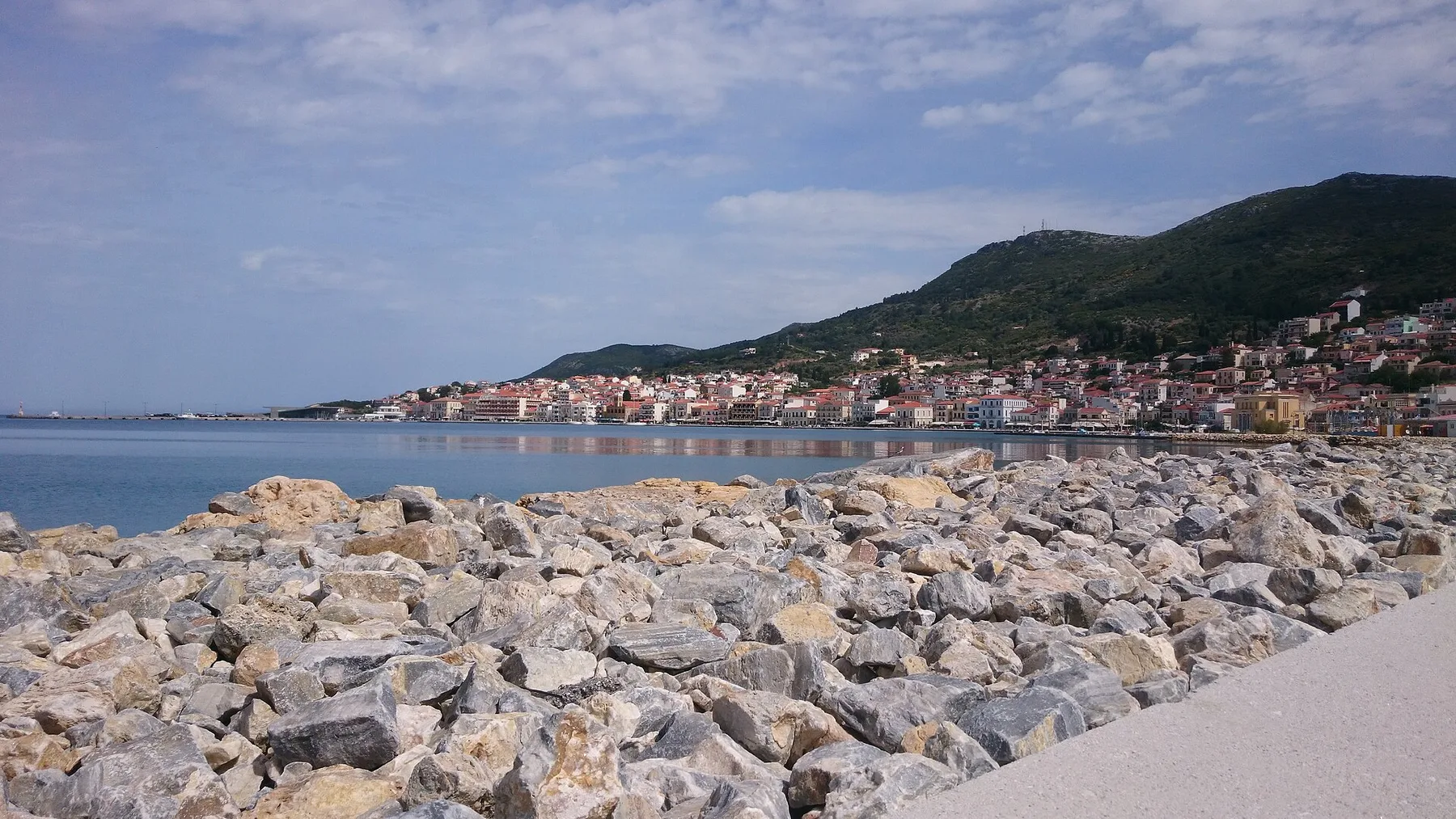 Travel view of Vathy, Samos, Greece