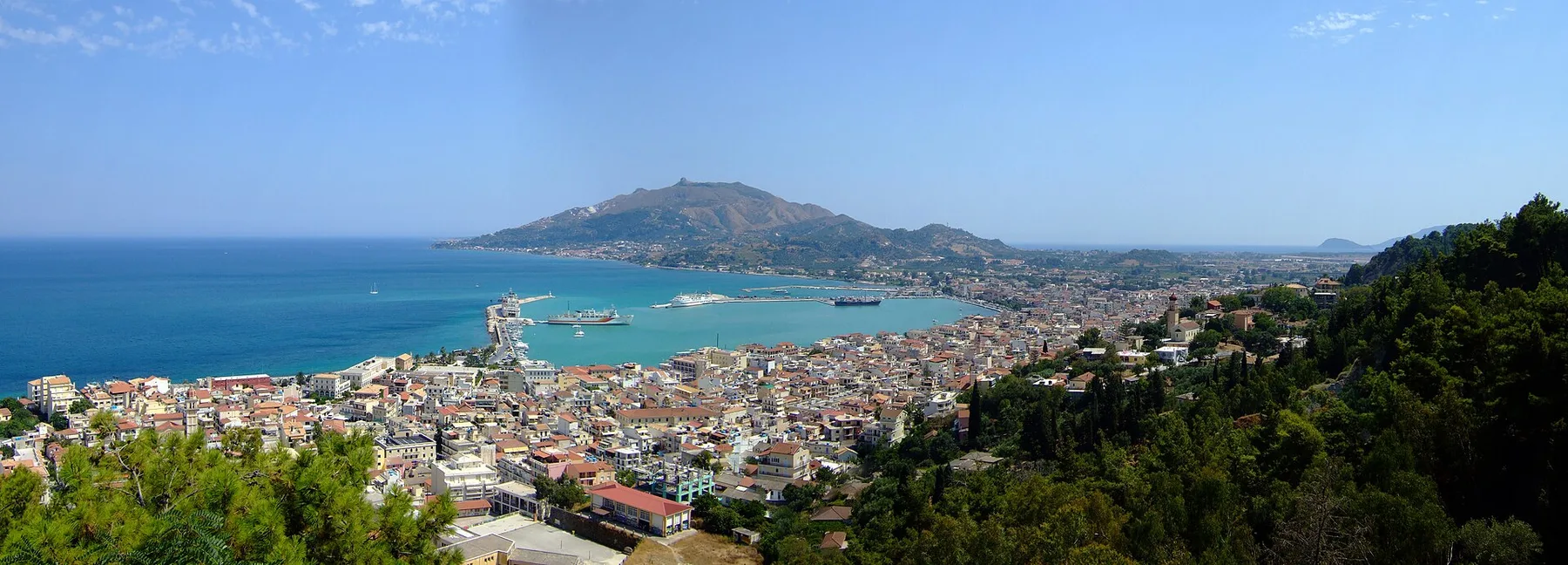 Travel view of Zakynthos Town, Greece