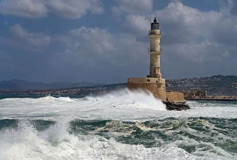 The Venetian harbour and old town of Chania near Tamam restaurant